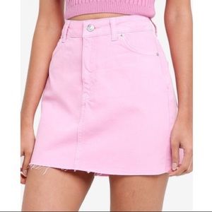 Topshop Pink Denim Skirt